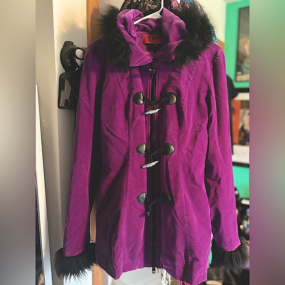 Tripp NYC Purple Velvet Coat - Picture 2 of 11